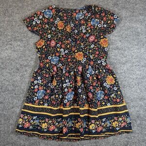 Sucrefas Juniors L Floral Mini Dress V-Neck Cap Sleeve Fit & Flare